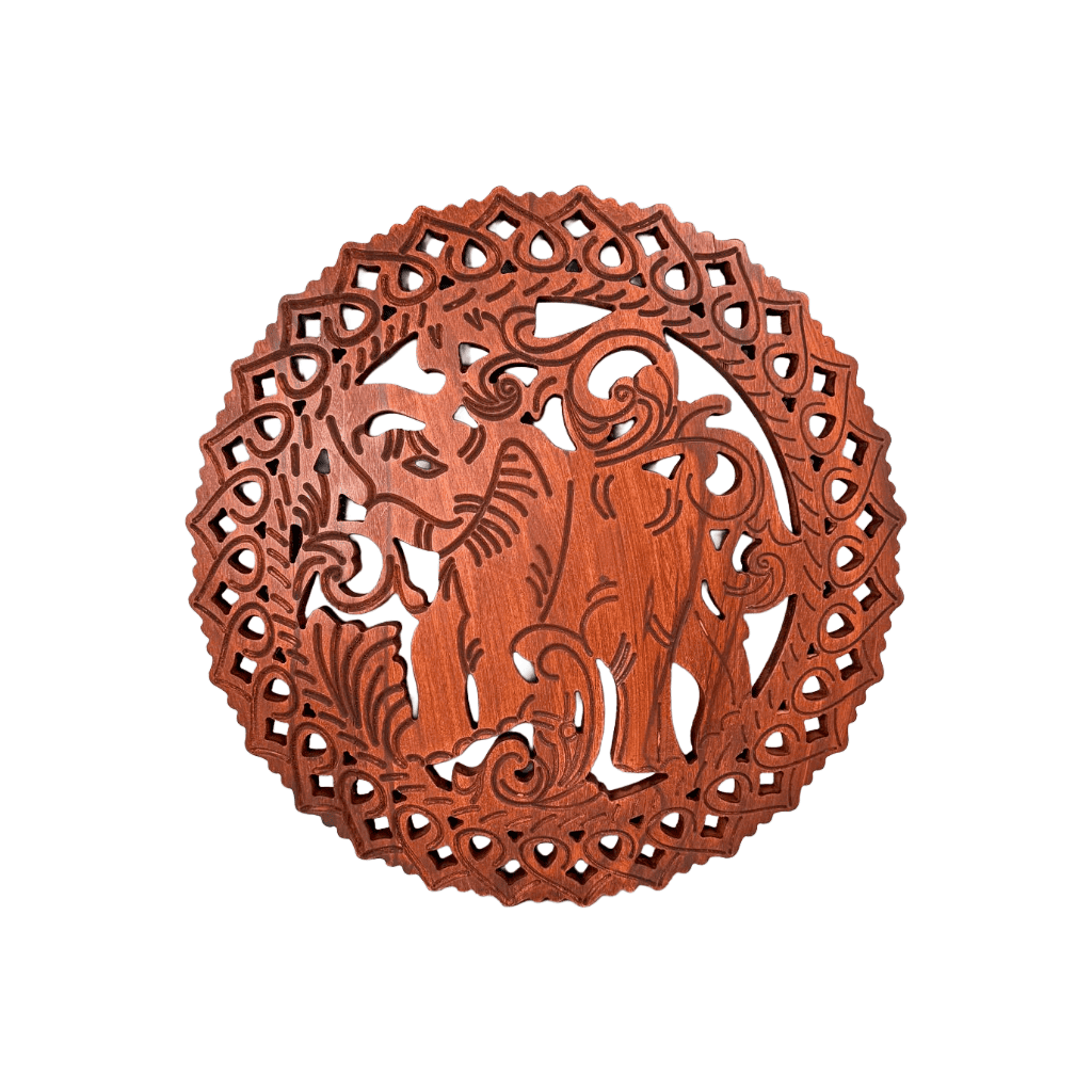 Wooden Elephant Wall Hanging-45cm